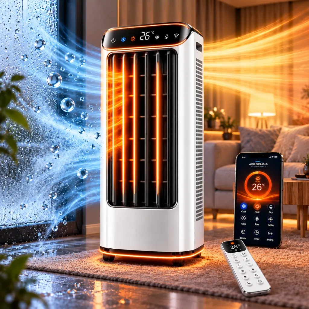 AEROCLIMA ia umezeala de pe fereastră și încălzește, cu aplicație și telecomandă