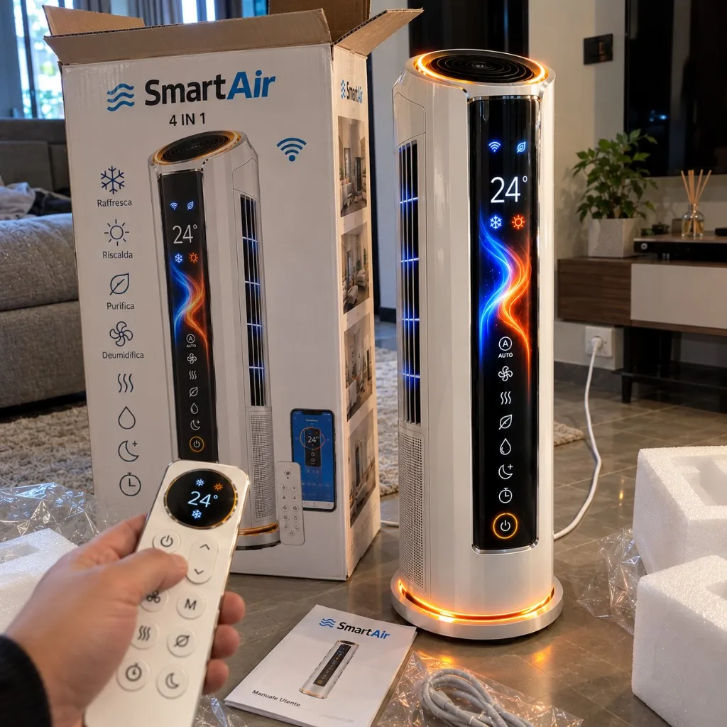 Disimballaggio SMART AIR con telecomando