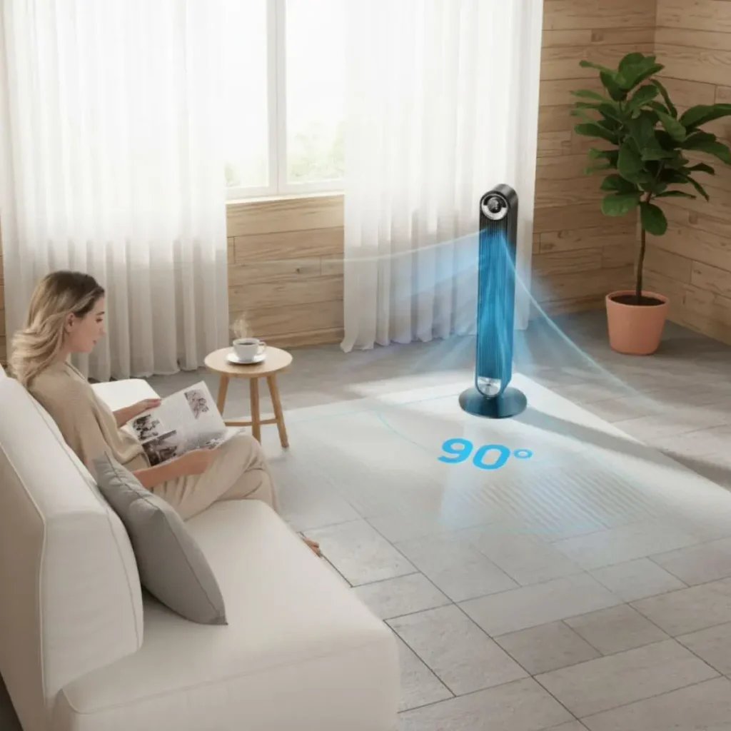 Wide airflow that reaches the whole room